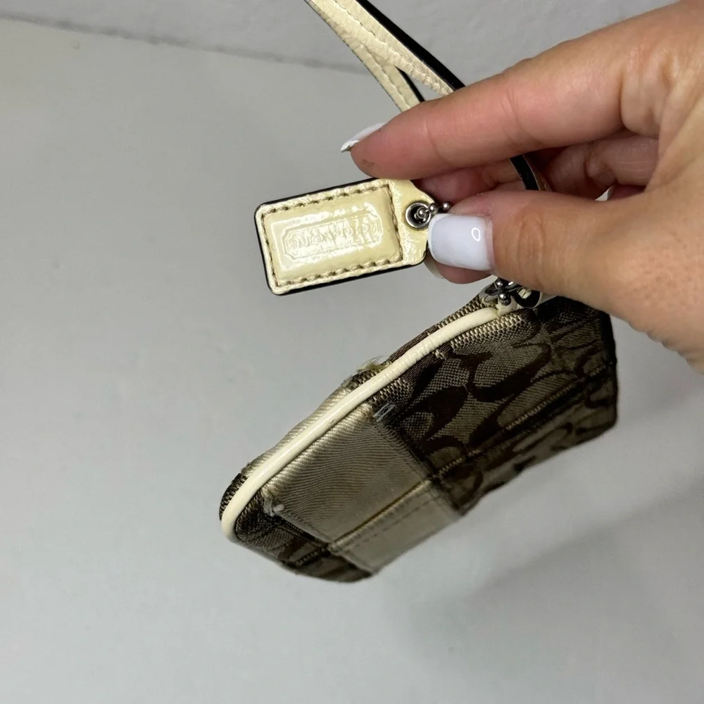 Coach C Monogram Wristlet